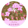 Azaleas blooming in springtime round sticker