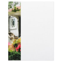 Azaleas by Porch With Wicker Chair Customized Letterhead