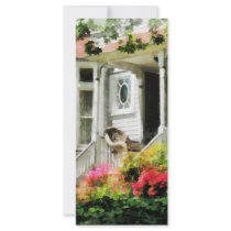 Azaleas by Porch With Wicker Chair Personalized Rack Card