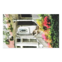 Azaleas by Porch With Wicker Chair Rectangular Sticker