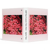 Azaleas. Pretty Pink Flowers. 3 Ring Binder