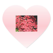 Azaleas. Pretty Pink Flowers. Heart Stickers