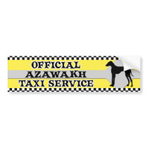 Azawakh Taxi Service Bumper Sticker bumper stickers