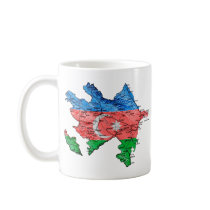 Azerbaijan Flag-color Map Customizable Mug