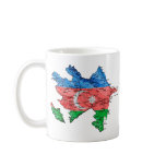 Azerbaijan Flag-color Map Customizable Mug