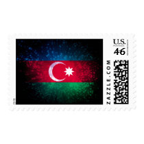 Azerbaijan Flag Firework Postage Stamp
