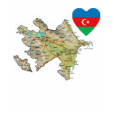 Azerbaijan Flag Heart and Map T-Shirt by FlagAndMap Azerbaijan Flag Heart and Map T-Shirt