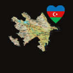 Azerbaijan Flag Heart Map Fitted AA T-Shirt