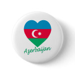 Azerbaijan Flag Heart Pinback Button