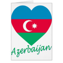 Azerbaijan Flag Heart Cards