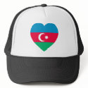 Azerbaijan Flag Heart hats by Vexillophile Azerbaijan Flag Heart hats