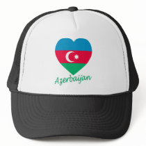 Azerbaijan Flag Heart Mesh Hats