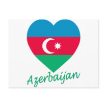 Azerbaijan Flag Heart Postcard