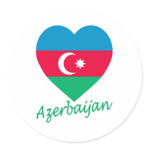 Azerbaijan Flag Heart Stickers