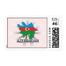 Azerbaijan Flag Map 2.0 Postage