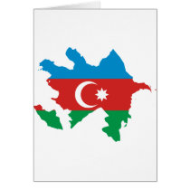 Azerbaijan Flag map AZ Card