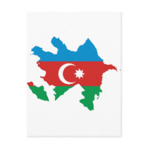 Azerbaijan Flag map AZ Post Card