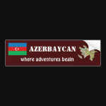 Azerbaijan Flag Map Text Bumper Sticker