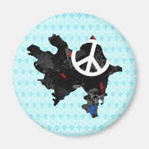 Azerbaijan Flag Map full size Fridge Magnet
