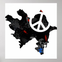 Azerbaijan Flag Map full size Posters