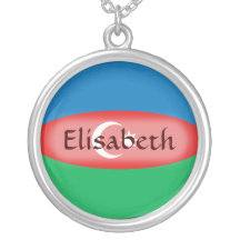 Azerbaijan Flag + Name Necklace
