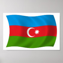 Azerbaijan Flag Poster Print
