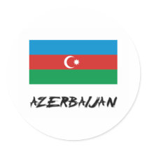 Azerbaijan Flag Round Sticker