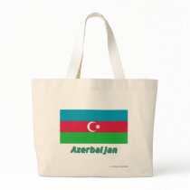 Azerbaijan Flag with Name Canvas Bags