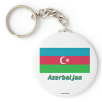 Azerbaijan Flag with Name Keychain