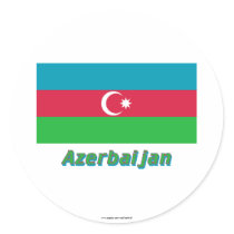 Azerbaijan Flag with Name Stickers