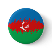 Azerbaijan Gnarly Flag Pinback Button