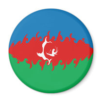 Azerbaijan Gnarly Flag magnets