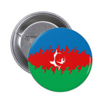 Azerbaijan Gnarly Flag Pinback Button