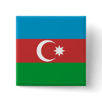 Azerbaijan High quality Flag Button
