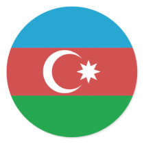 Azerbaijan High quality Flag Round Stickers