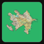Azerbaijan Map Sticker by FlagAndMap Azerbaijan Map Sticker