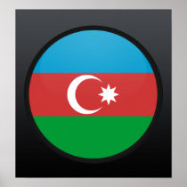 Azerbaijan quality Flag Circle Print