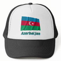 Azerbaijan Waving Flag with Name Mesh Hat