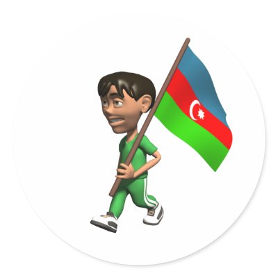 Azerbaijani Boy Round Stickers by worldtees