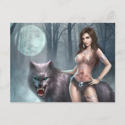 Azmodeus Lycan Queen Postcard by Ripper2009