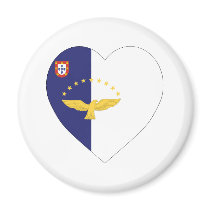 Azores Flag Heart Refrigerator Magnet