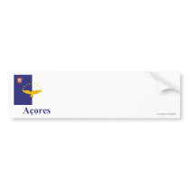 Azores Flag with Name in Portuguese bumper stickers