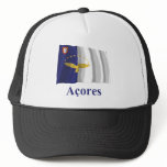 Azores Waving Flag with Name in Portuguese hats