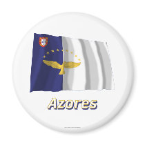 Azores Waving Flag with Name Fridge Magnet