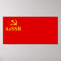Azssr, Azerbaijan flag Print