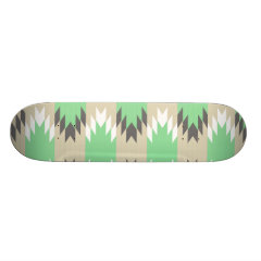 Aztec Andes Tribal Green Gray Native American Skate Board Deck