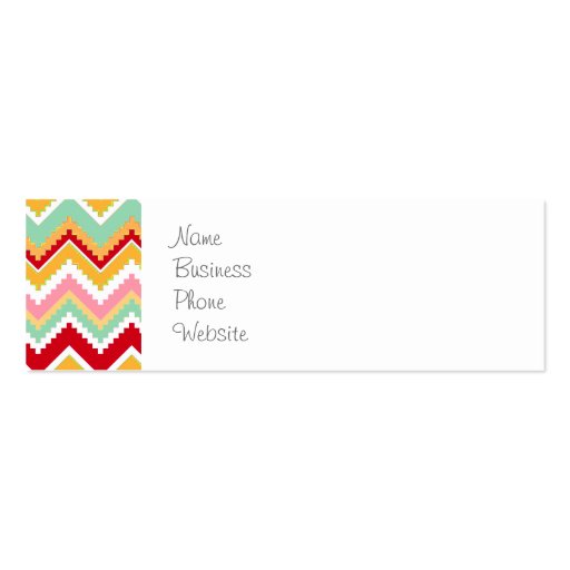 Aztec Andes Tribal Mountains Chevron Fiesta Zigag Business Card Templates (front side)