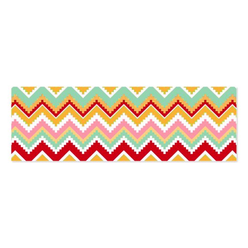 Aztec Andes Tribal Mountains Chevron Fiesta Zigag Business Card Templates (back side)