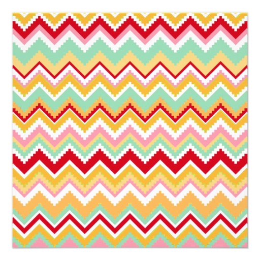 Aztec Andes Tribal Mountains Chevron Fiesta Zigag Custom Invitations