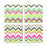 Aztec Andes Tribal Mountains Chevron Zig Zags Stretched Canvas Print